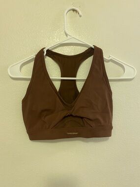 Gymshark Brown Twist-Front Racerback Bralette - Women